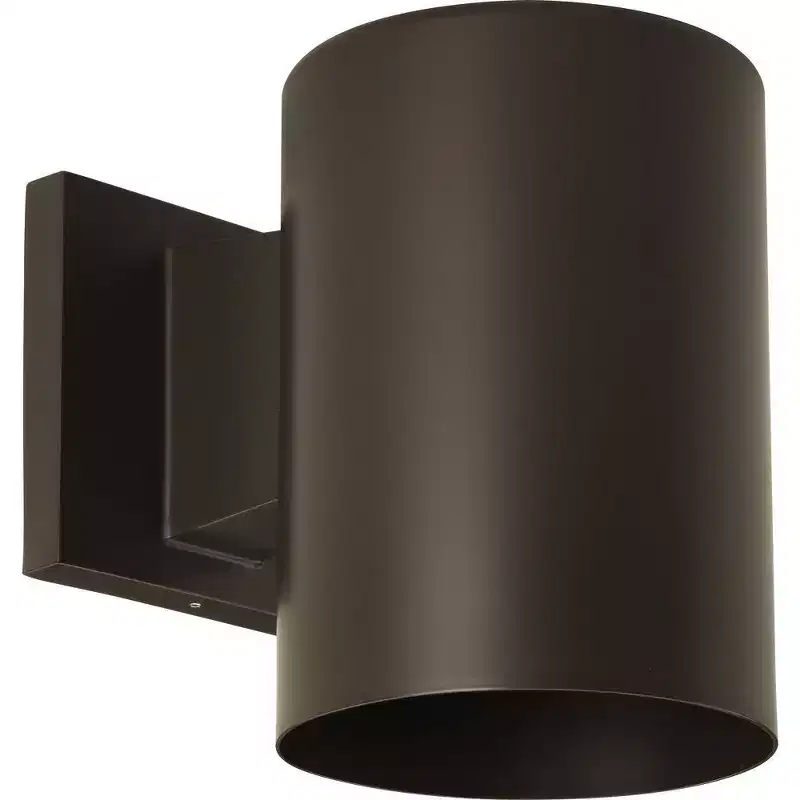 Progress Lighting Cylinder 1-Light LED Wall Sconce, Antique Bronze, Porcelain, Wet Rated, 5 Width, 7.25 Height
