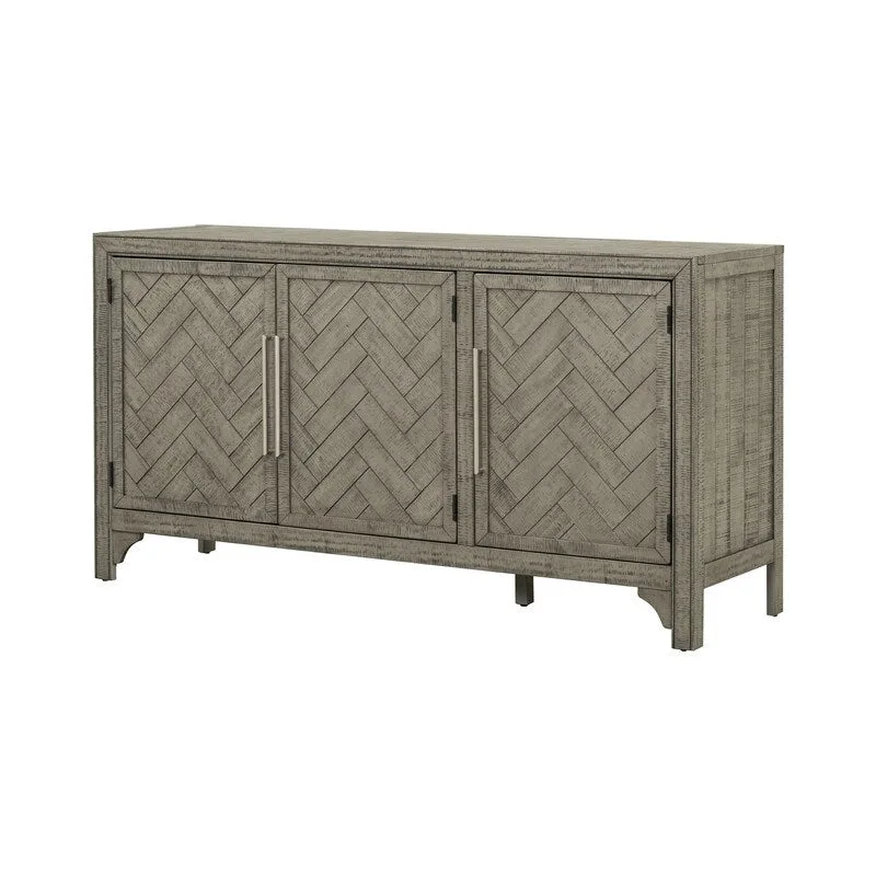 60W Cabinet Sideboard with Adjustable Shelves and Pine veneer - N/A