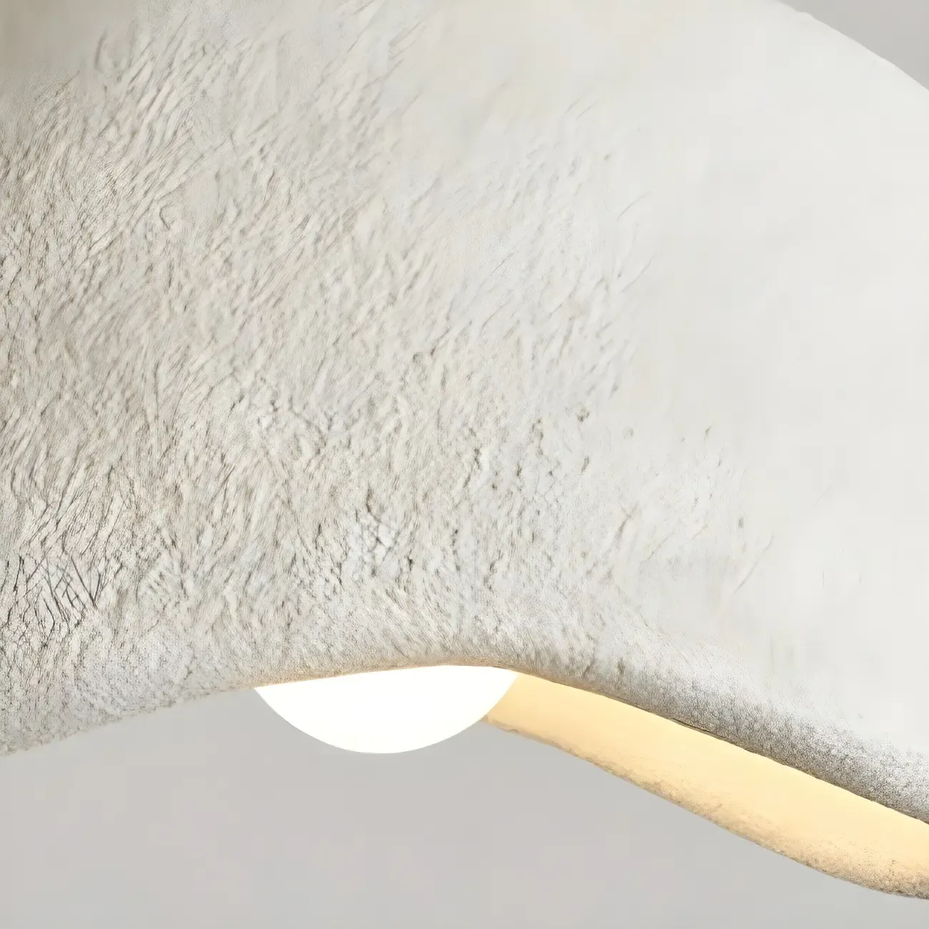 Art Deco Modern White Resin Dome Hanging Pendant Light