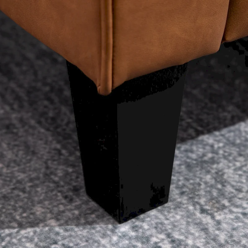 HOMCOM 51  Wide Double Sofa with Armrest, 2-Seater Tufted PU Leather and Pocket Spring Sponge Padded Cushion, Brown