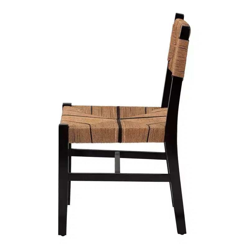 Brown/Black Bohemian Armless Dining Chair, Seats 1