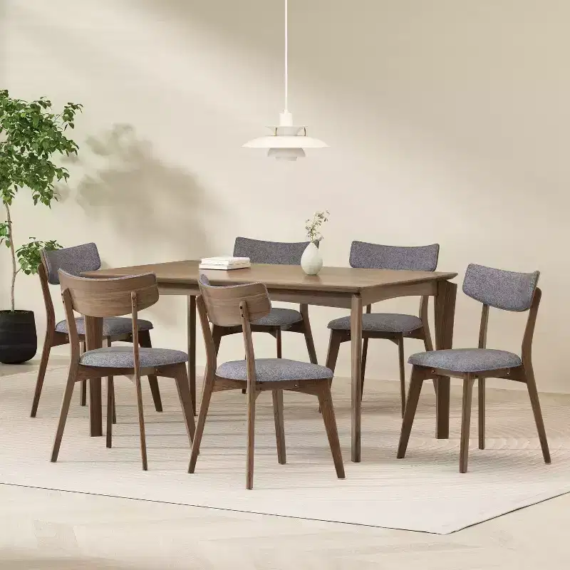 GDFStudio Crystal Rubberwood Upholstered Dining Chairs (Set of 2)