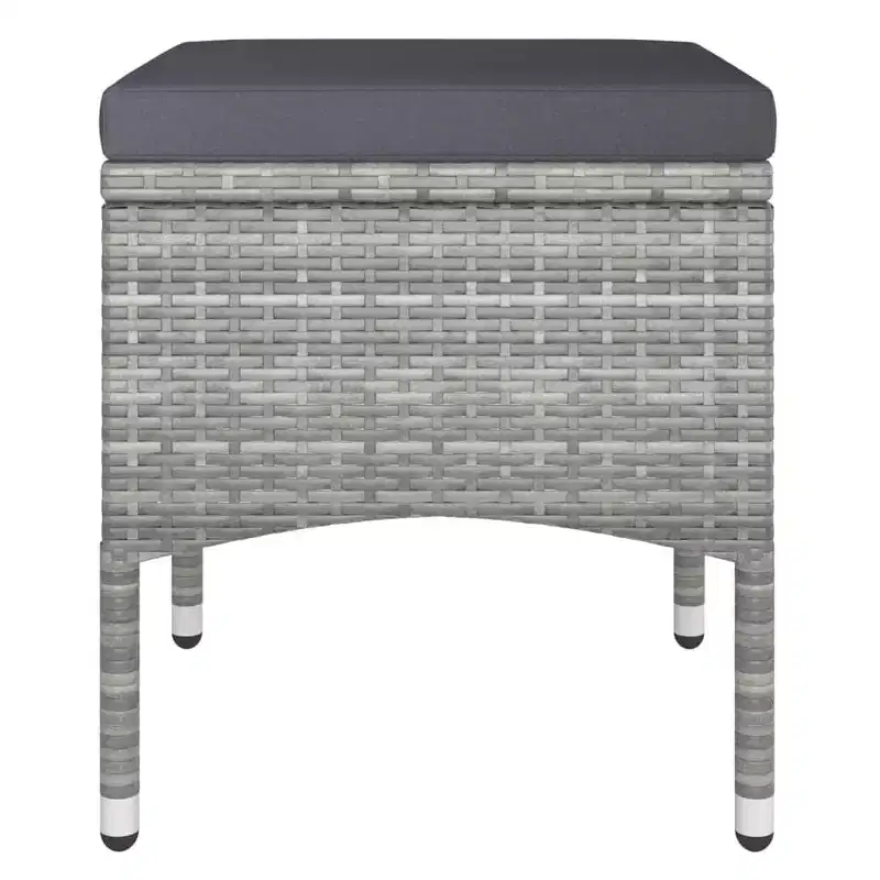 vidaXL Bistro Set Patio Table and Chair Set Poly Rattan and Tempered Glass