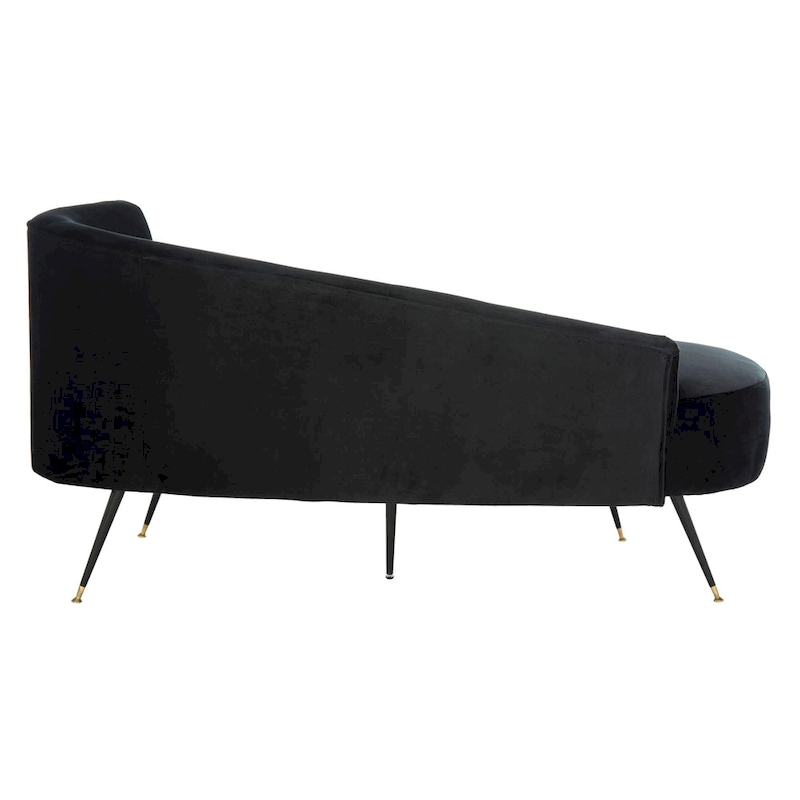 SAFAVIEH Helgrit Black/Gold Velvet Retro Glam Settee - 57.5 W x 27 D x 28 H - 58Wx27Dx28H