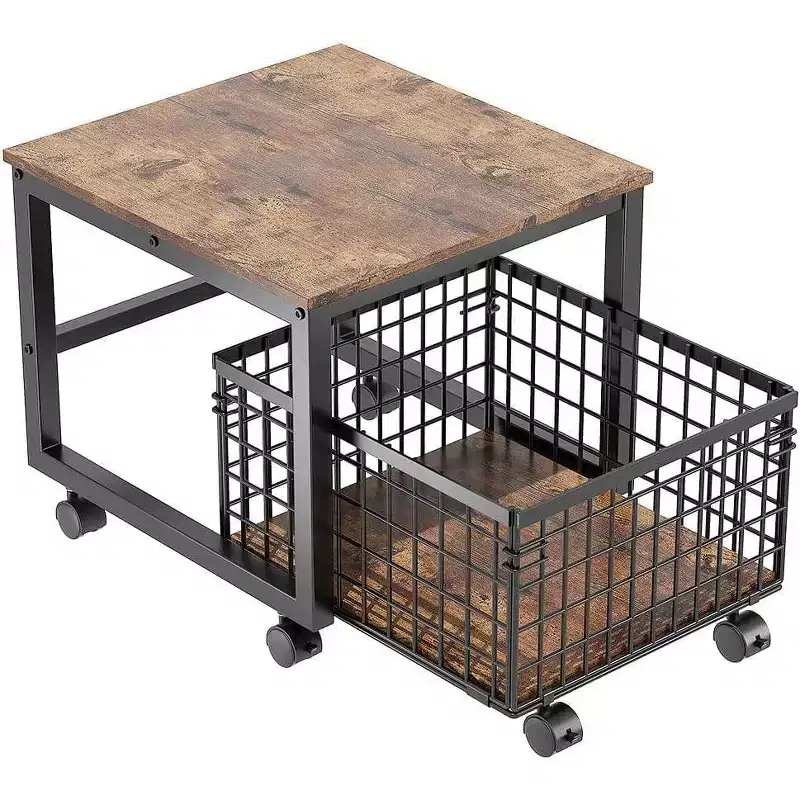 Movable Mini Fridge Stand with Large Capacity Storage, Rolling Fridge Cart with 4 Lockable Wheels for Kitchen Bedroom Office Dorm