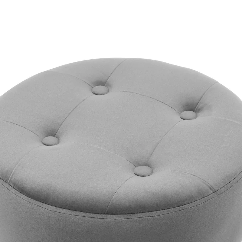 Adjustable Height Round Ottoman Swivel Vanity Stool