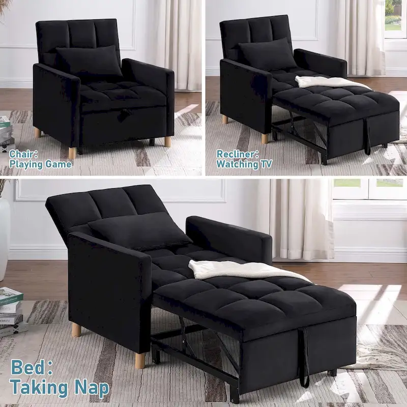 Aukfa Sleeper Chair Bed Convertible Single Sofa Chair with Pillow