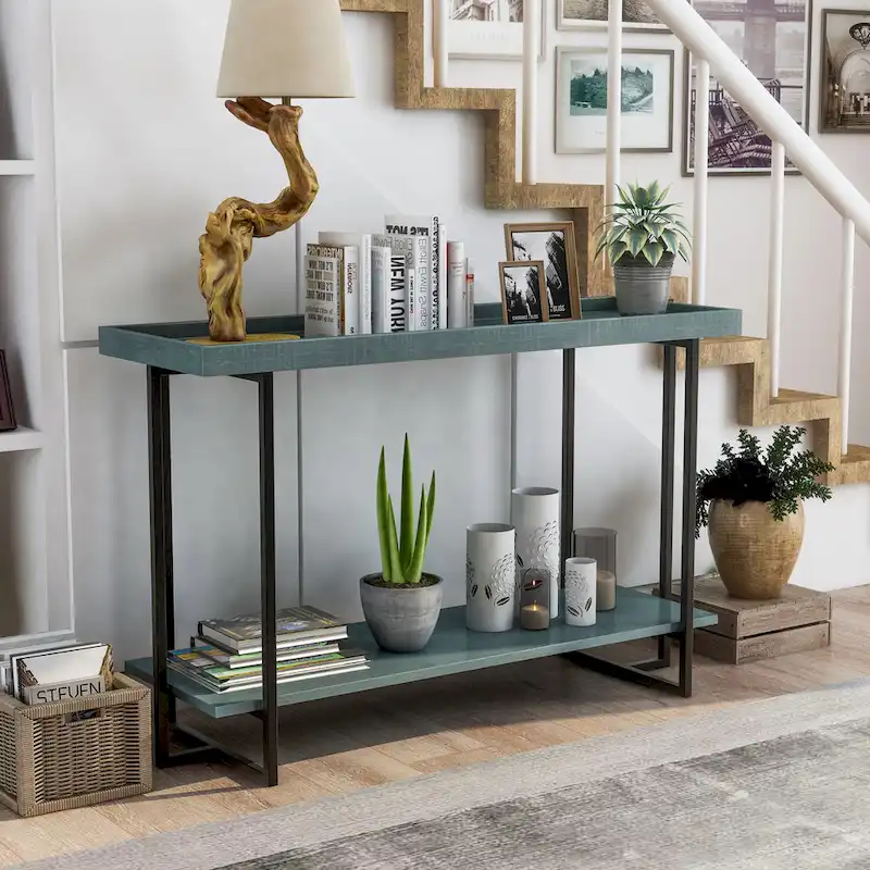 Farmhouse Metal 1-Shelf Sofa Table