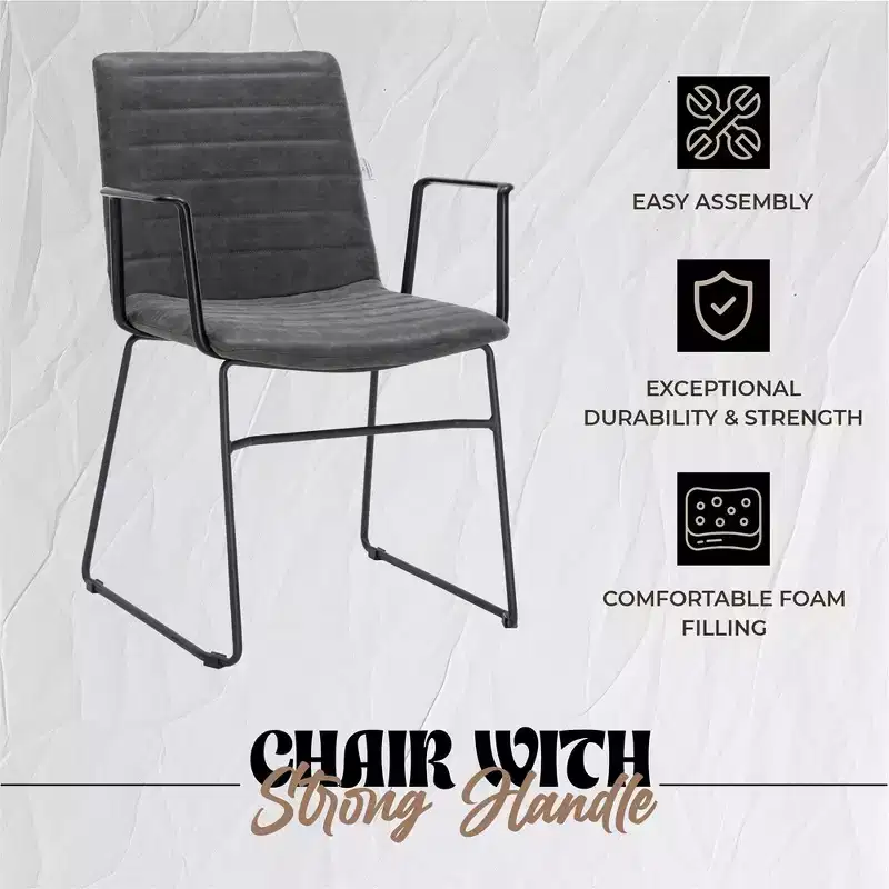 LeisureMod Ergonomic Office Chair Upholstered in Leather/Polyester with Powder-Coated Stainless Steel Frame Padded Seat and Back Zylar Collection