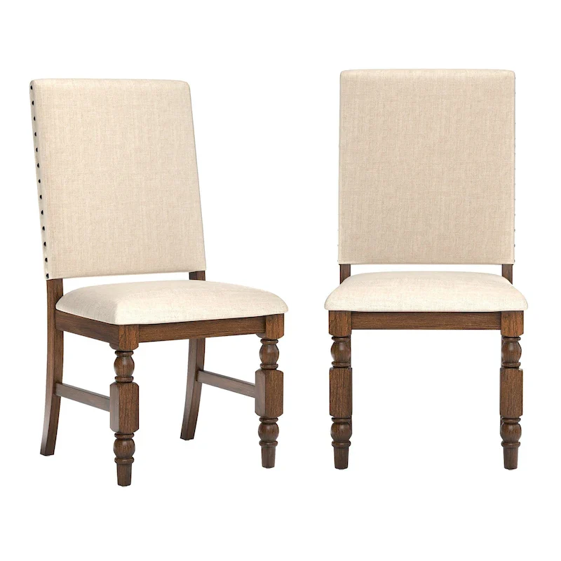 Lubeck Nailhead Upholstered Dining Chairs (Set of 2)