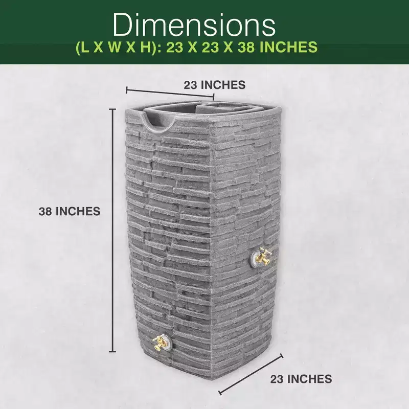 Good Ideas Impressions Riverwalk 50 Gallon Rain Saver, Dark Granite (4 Pack)