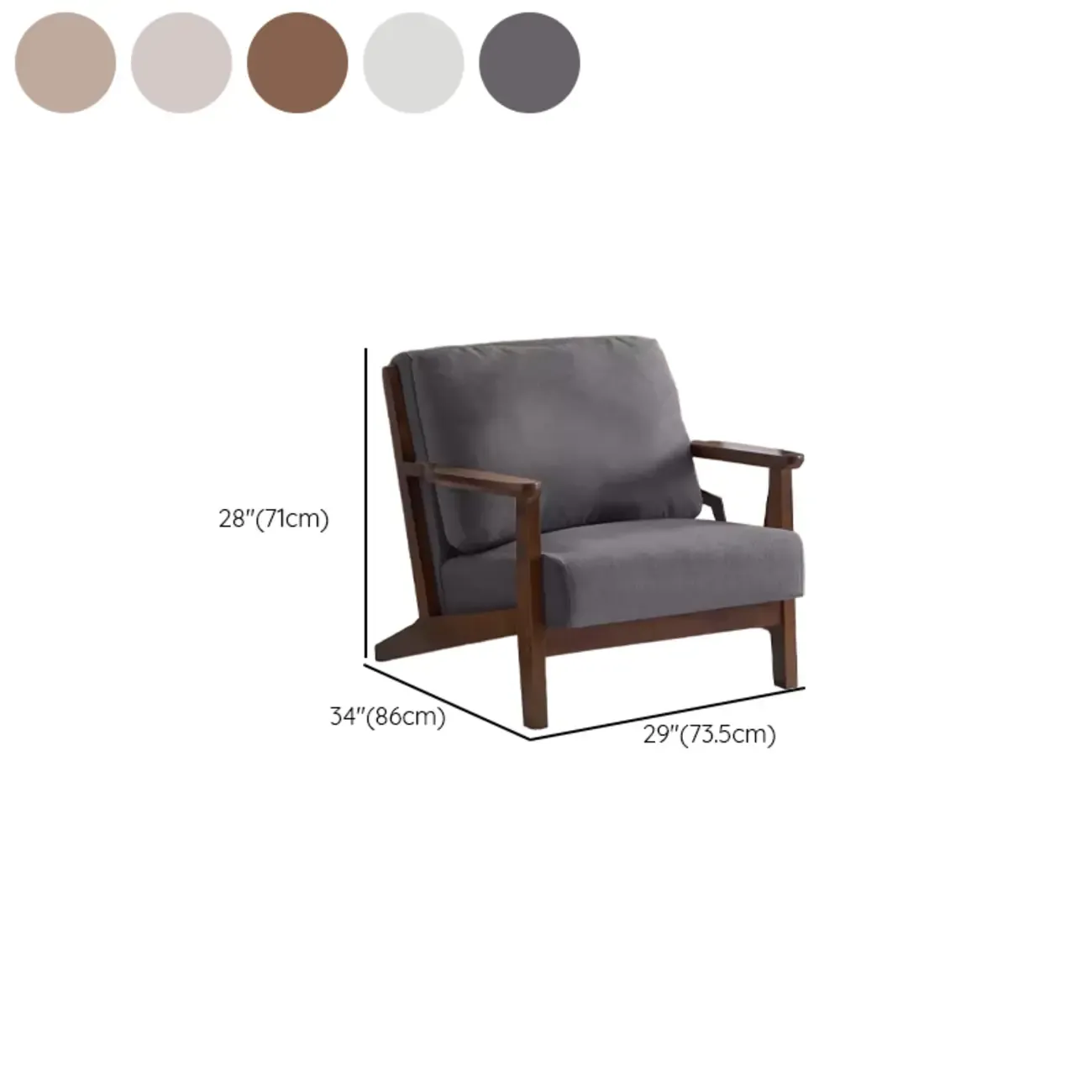Modern Arm Chair Cotton Linen Living Room