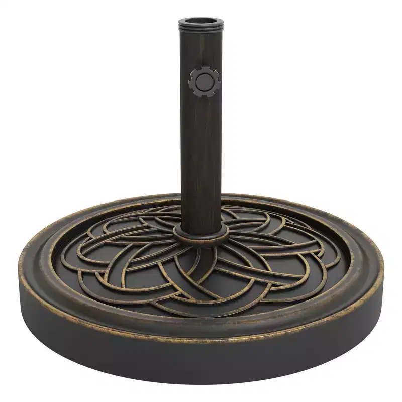 Heavy Duty Round Patio Umbrella Base, 26.5 lb Resin Stand, Adjustable Pole Adapter for 1.5-2.1  Fits 7.5-11FT Market Umbrellas