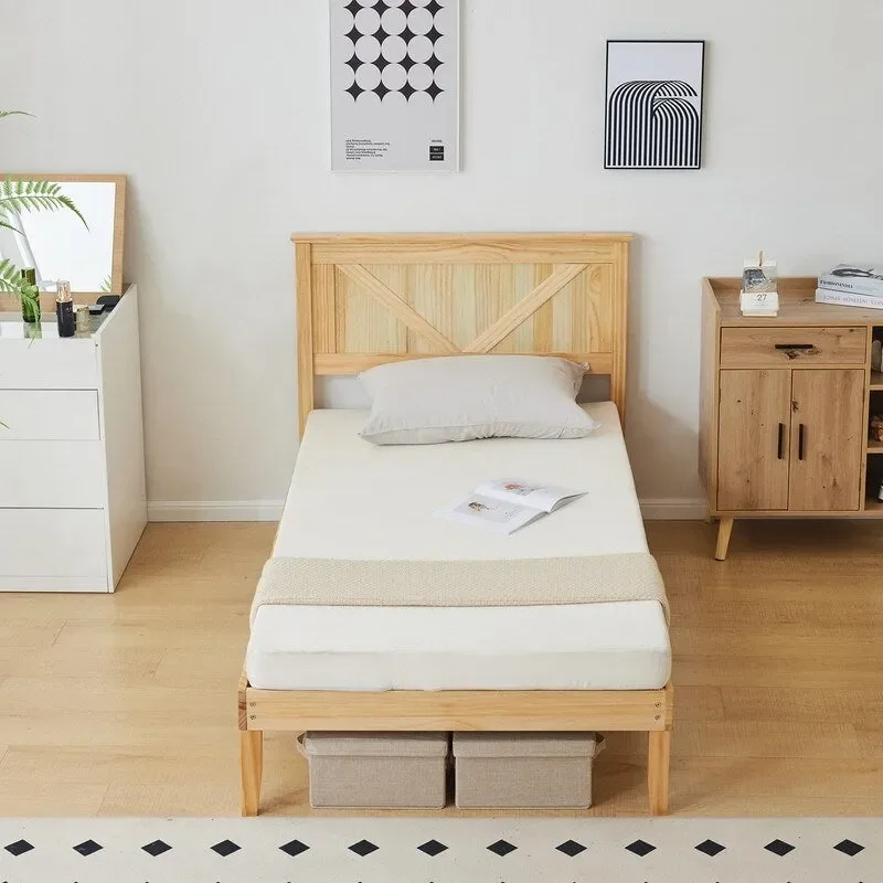 Wooden beds without footboards