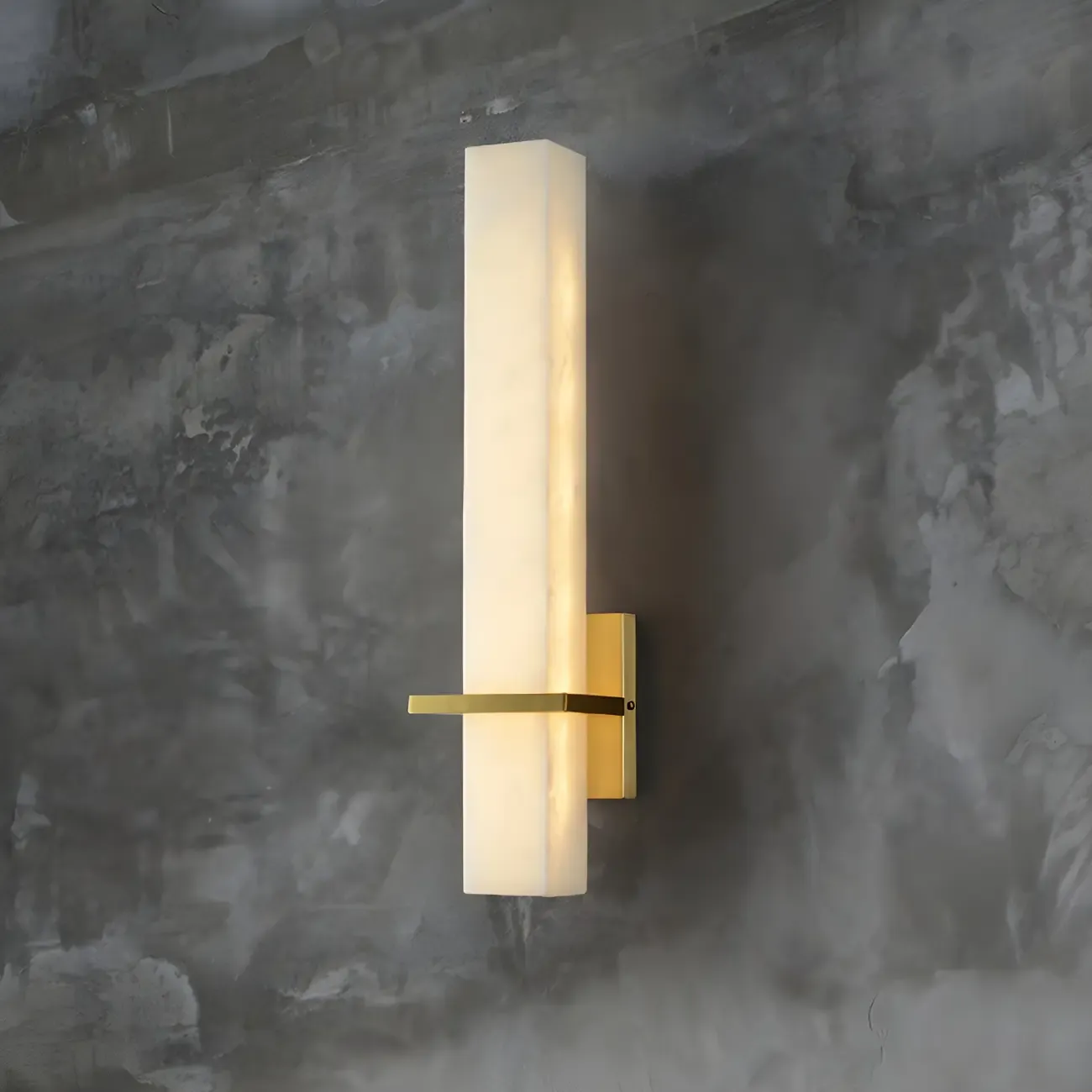 Modern White Stone LED Wall Sconce