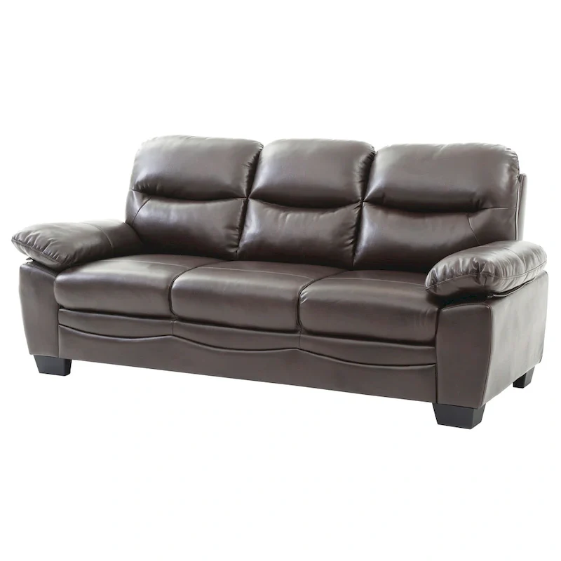 Faux Leather 3-Seat Sofa – Grey / Black / Dark Brown / Pearl