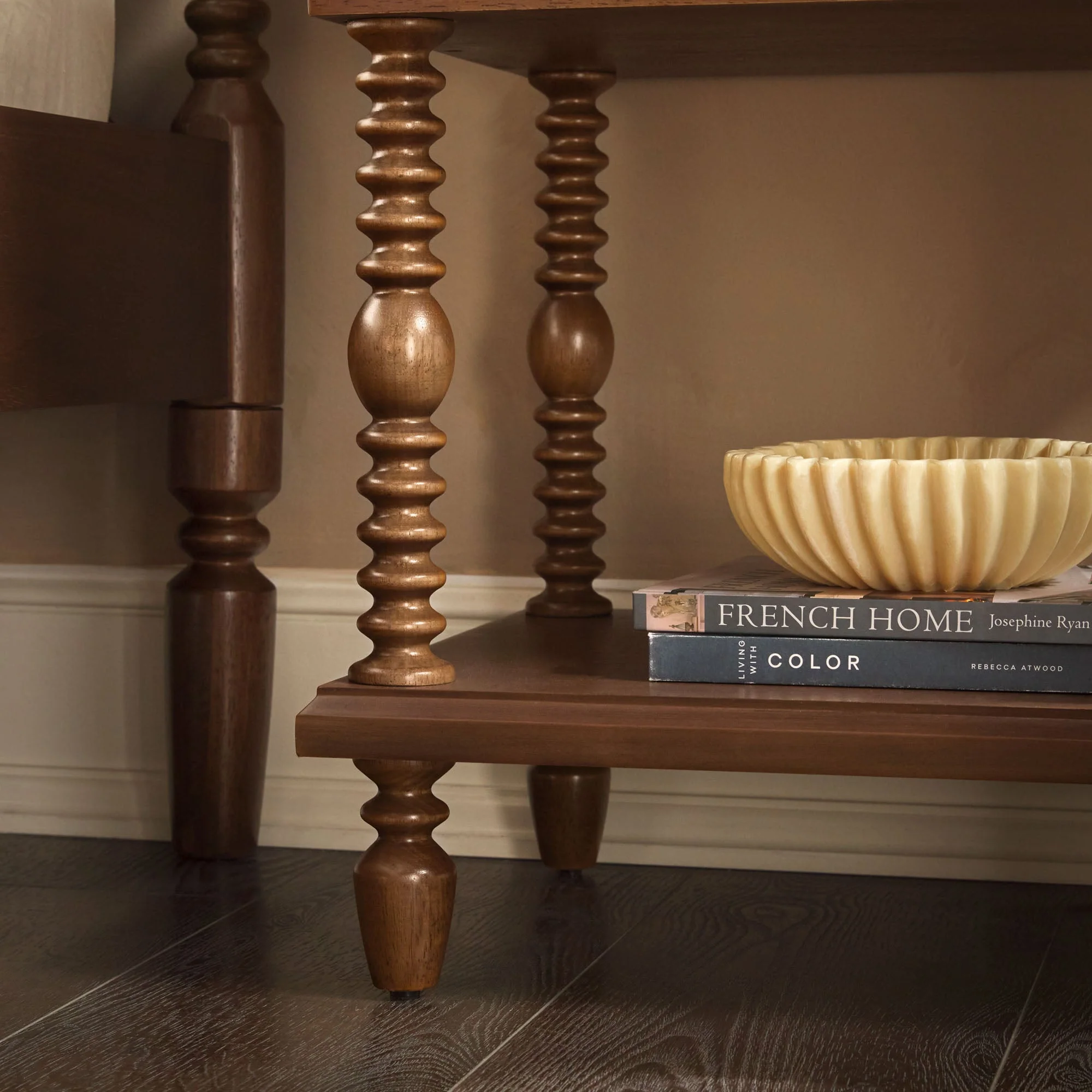 Traditional Vivienne Easy Assembly Solid Wood Nightstand