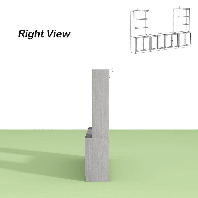 Home Media Center Sleek Design with Ample Shelving and Glass Accents