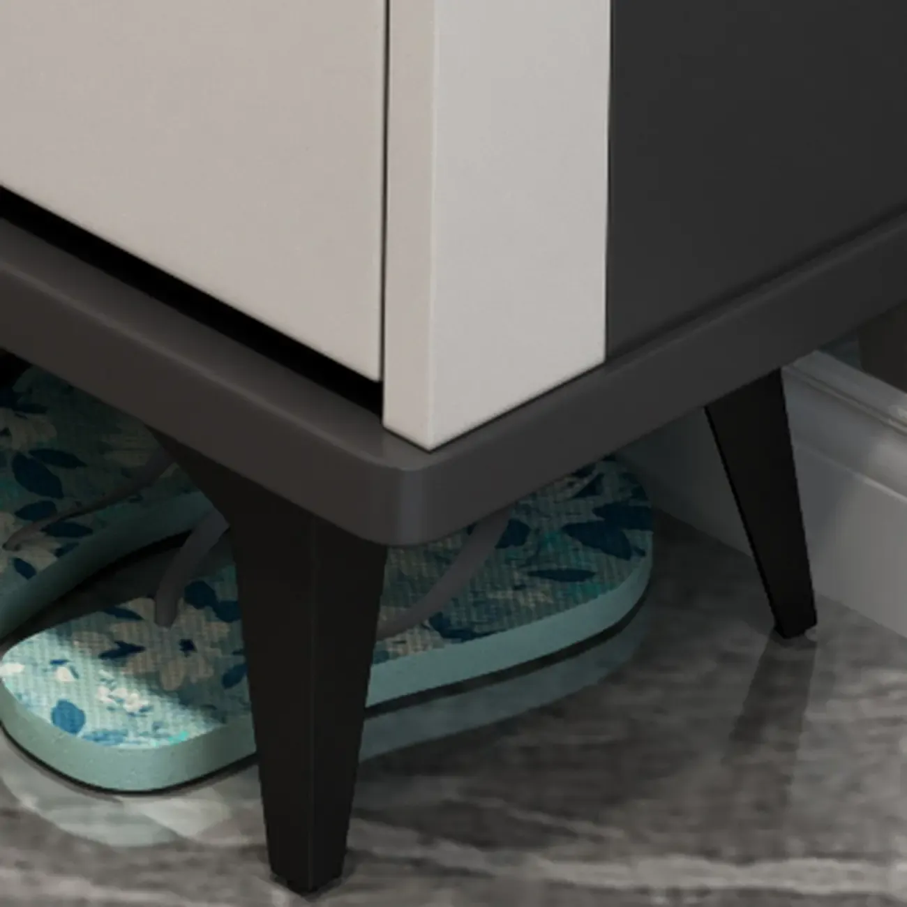 Modern Wood Shoe Cabinet with Adjustable Shelves, Entryway