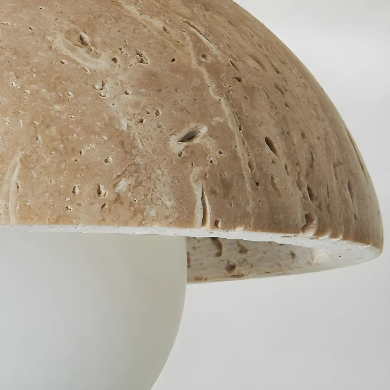 Beige Stone Dome Globe Glass Bulb Flush Ceiling Light