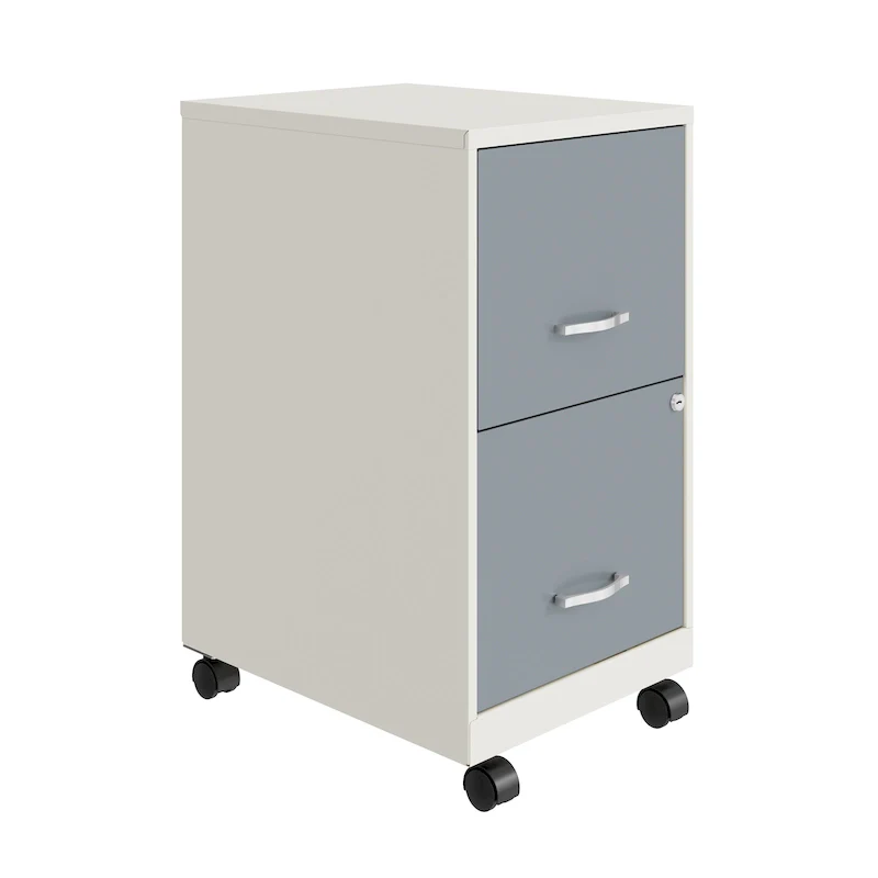 Space Solutions Pearl White 2-drawer Mobile File Cabinet