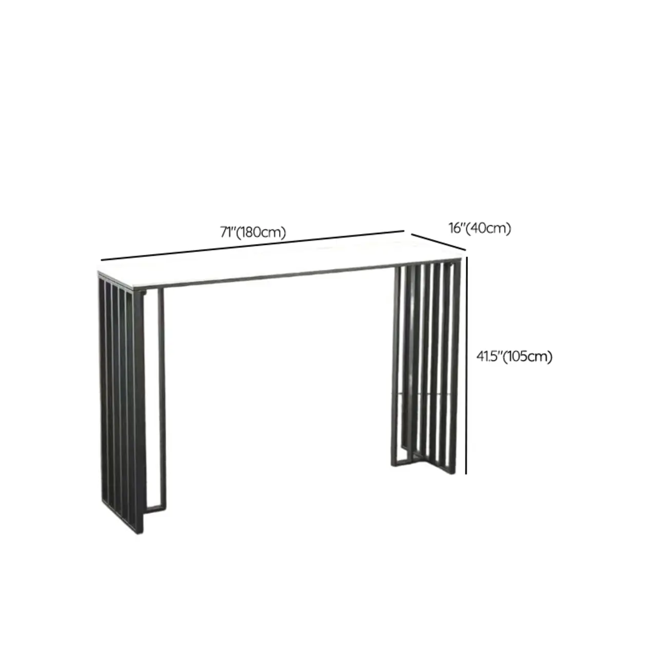 Modern Simple Marble Black Iron Bar Table