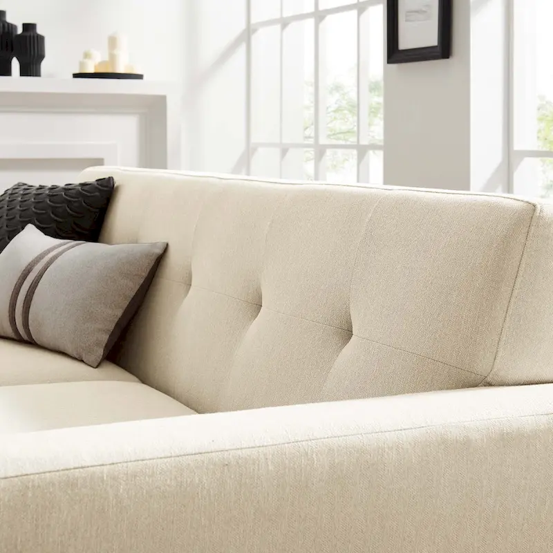 Herringbone Fabric Loveseat - 2 Seater, Multiple Colors