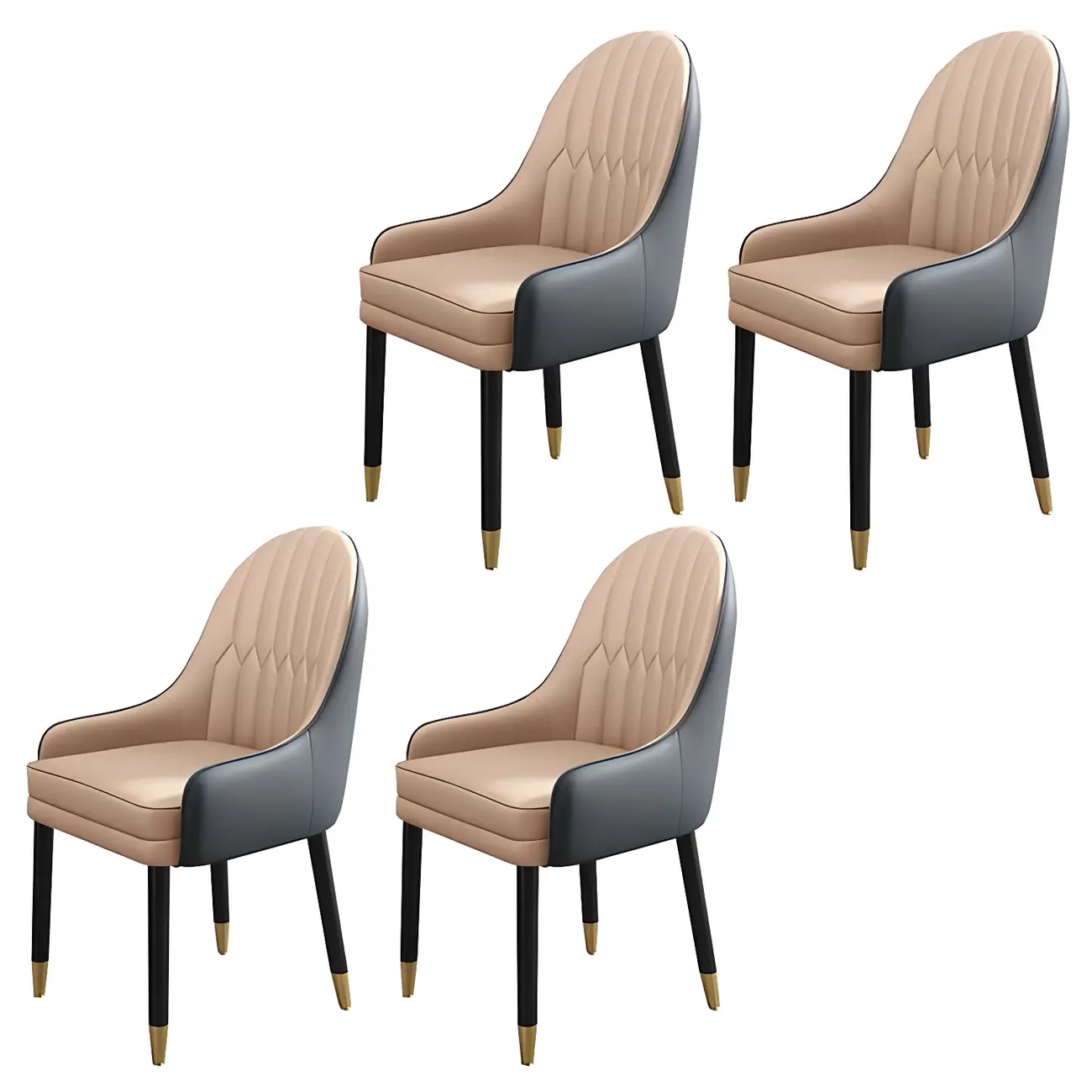 Modern Leather Upholstered Dining Chair with Arms