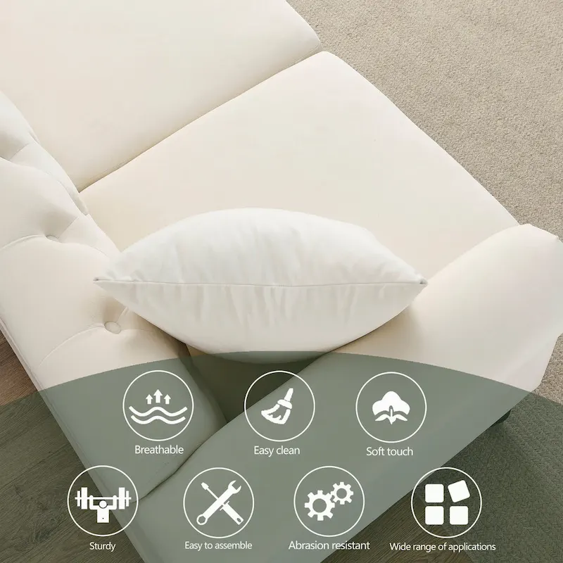 3 Seater Sofa Tufted Couch with Rolled Arms and Nailhead