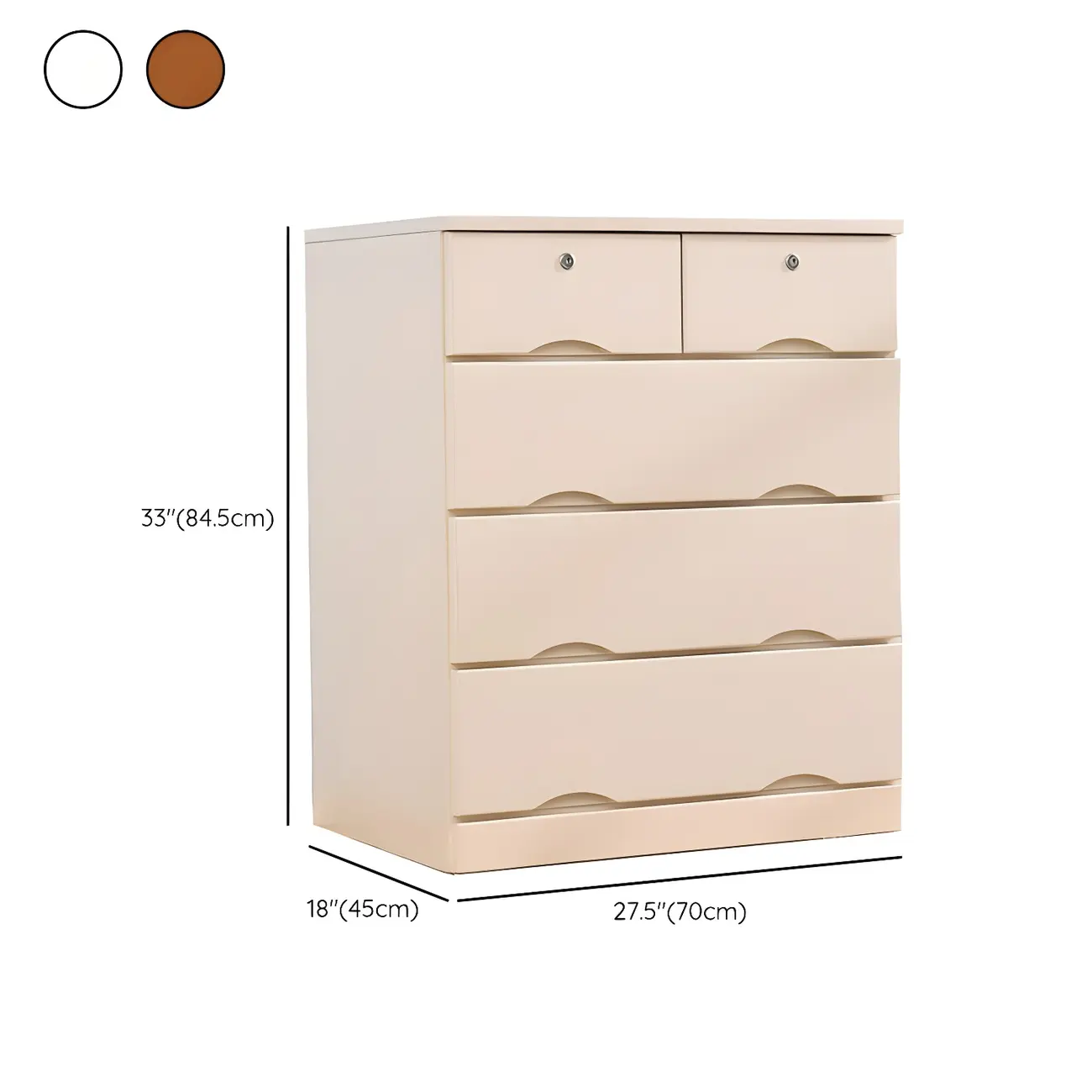 Stylish White Wooden Dressers with Soft Close Drawers