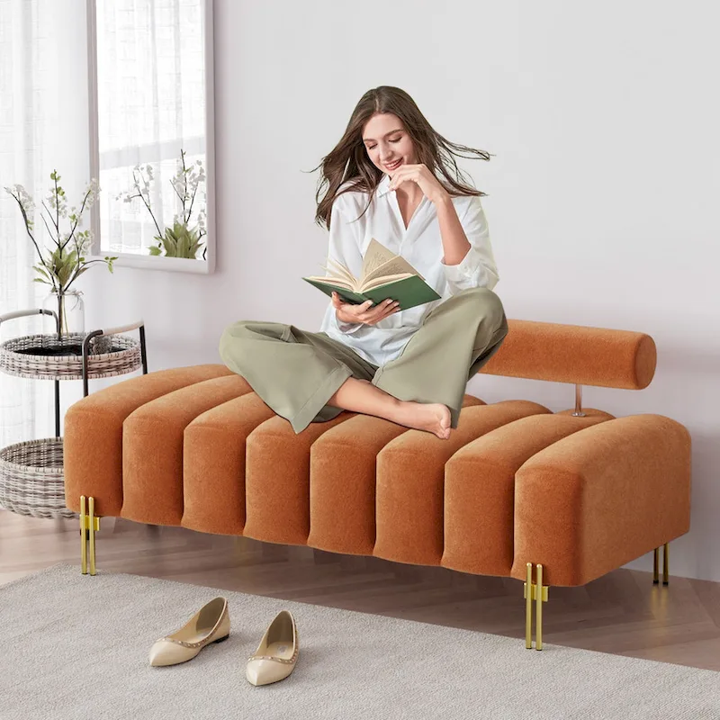 Ouyessir 52.2 Modern Channel Tufted Window Bench with Adjustable Back