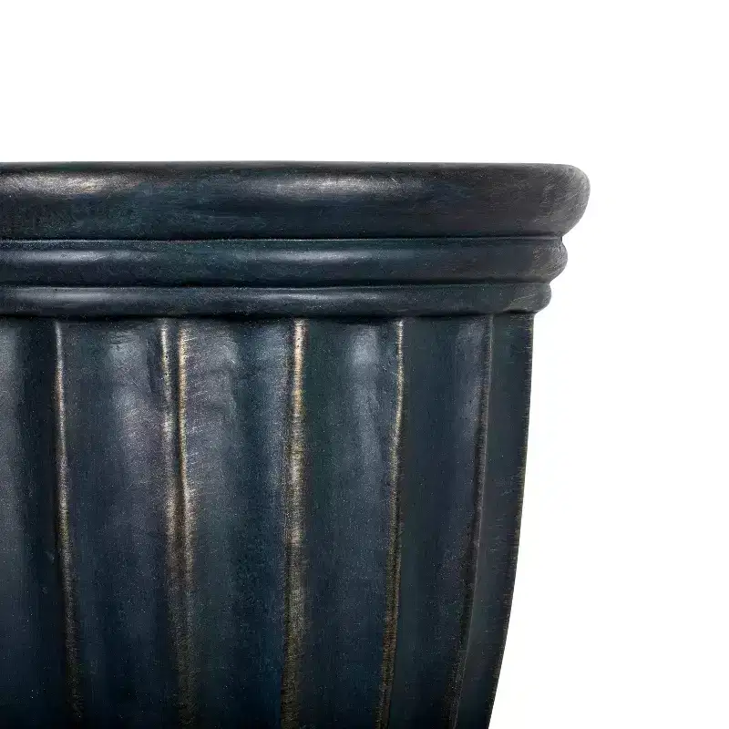 Christopher Knight Home Mireille Patio Stately Tall Fluted Lightweight Concrete Pedestal Urn Planter
