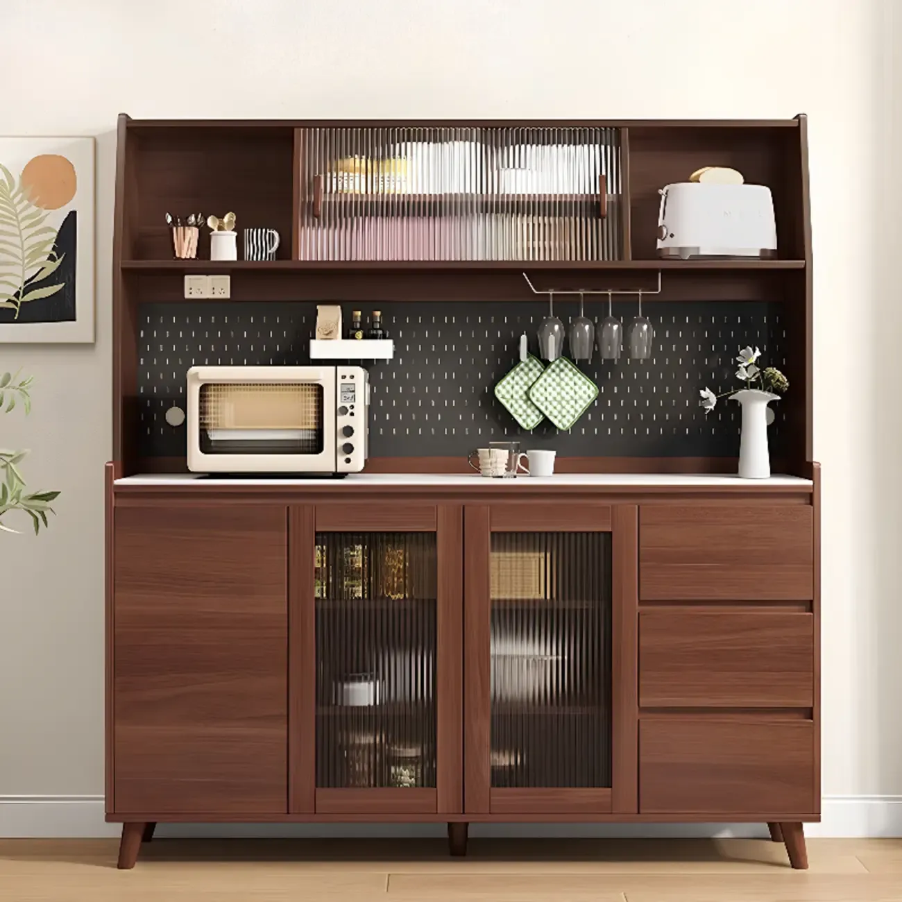 Modern Slab Stone Countertop Kitchen Sideboard