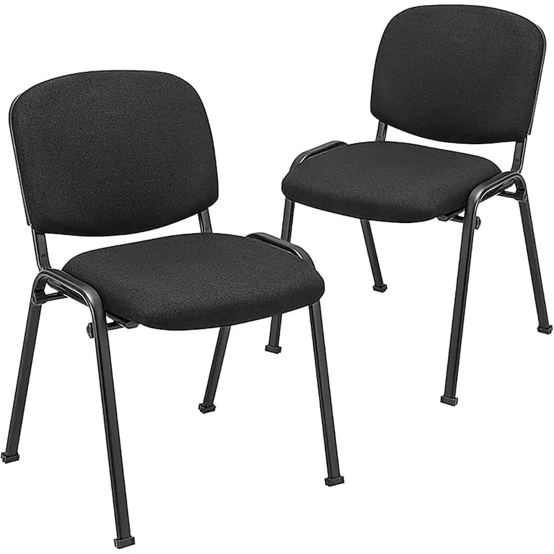 Stackable Office Chairs with Steel Frame and Upholstered Back