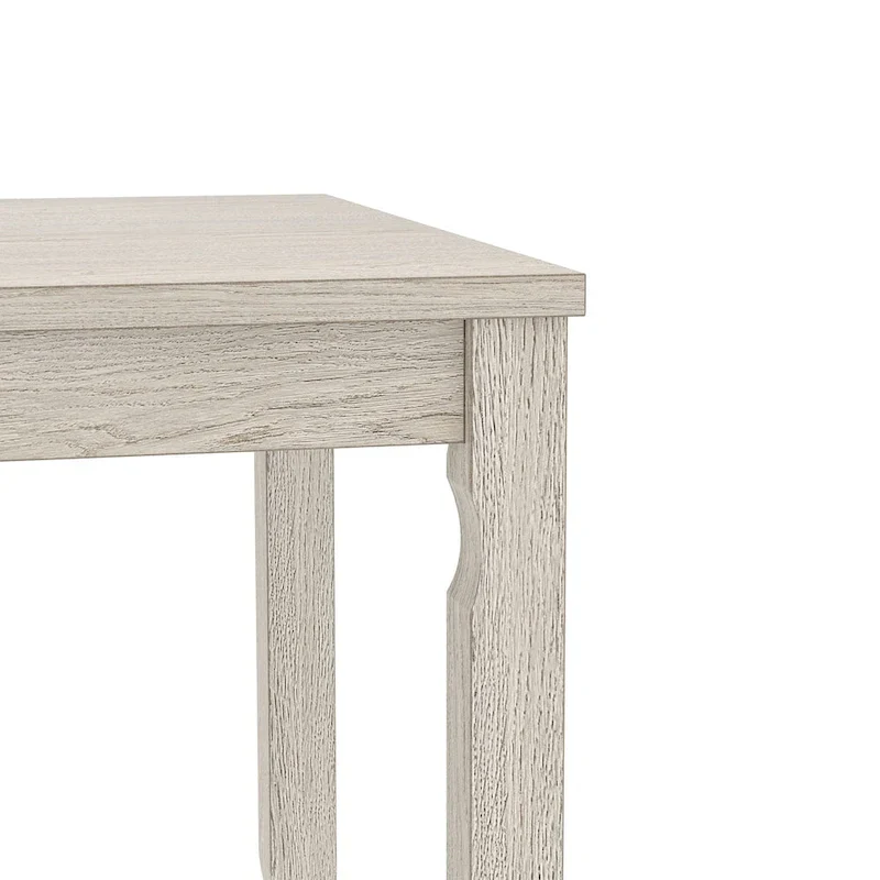 VECELO Grey Solid Wood Dining Table, Kitchen Table with Square Legs, Farmhouse Dining Table