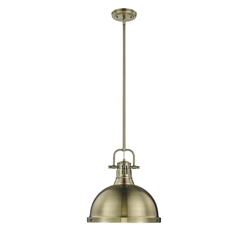 Golden Lighting Duncan Aged Brass 1-light Pendant