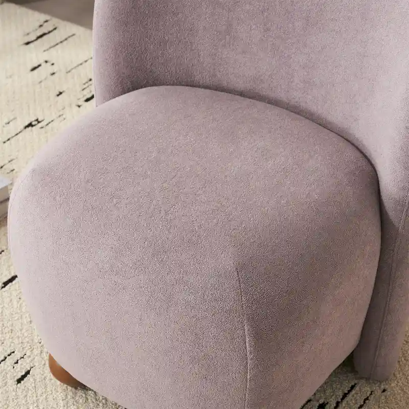 '- Eliana Modern Teddy Fabric Accent Chair with Curved Backrest and Legs