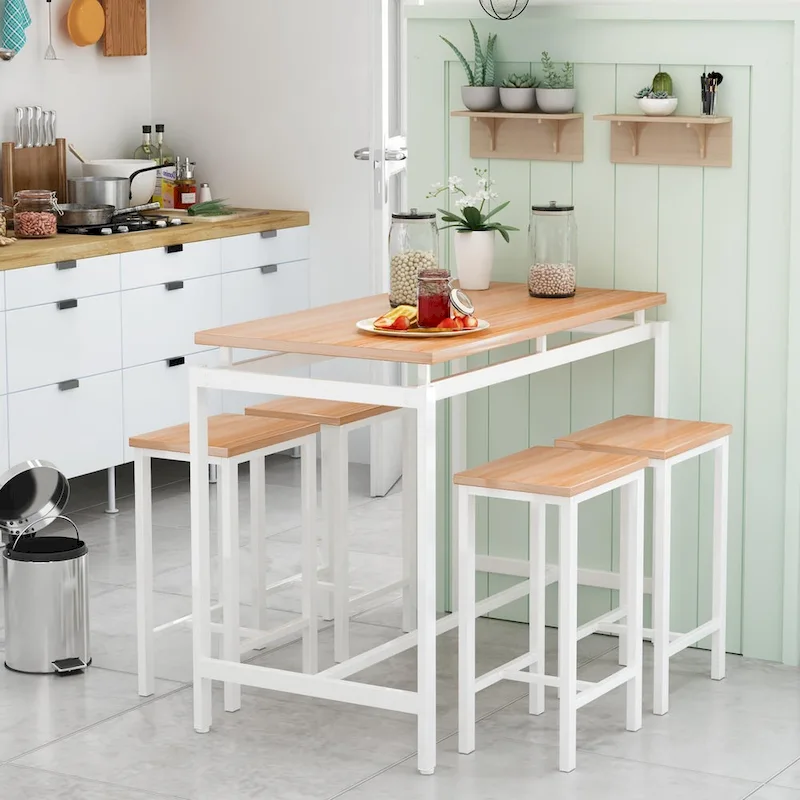 Mieres Modern Farmhouse Counter Height Pub 5-piece Dining Set