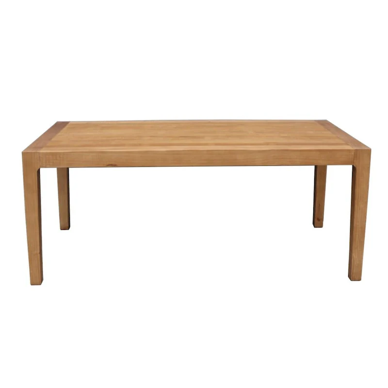 Dining Table, Pine Wood, Natural Brown, 71 Inch Rectangular Top