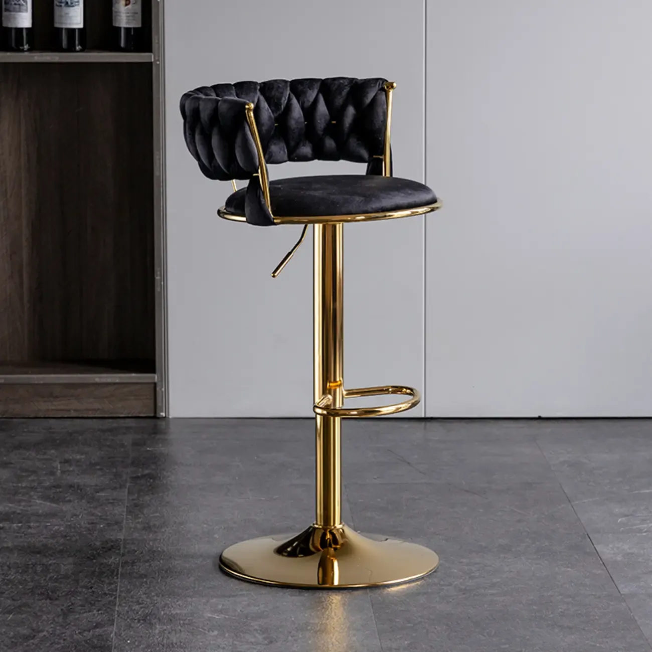 Modern Velvet Swivel Adjustable Bar Stools