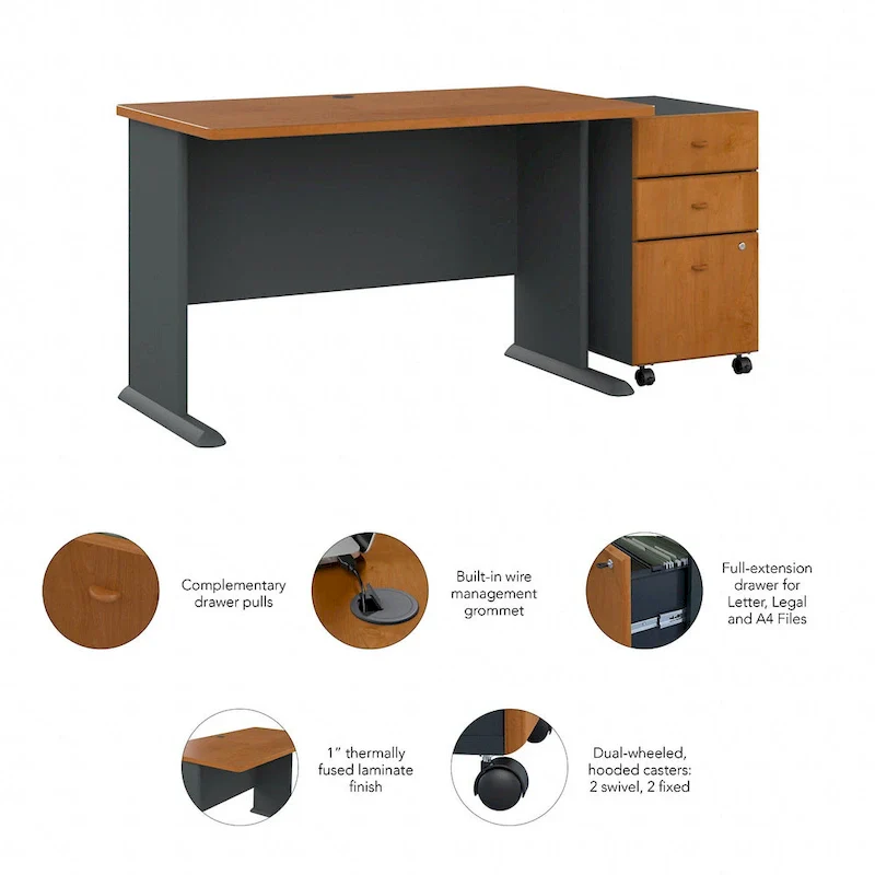 Series A 48W Desk with Mobile File Cabinet by Bush Business Furniture