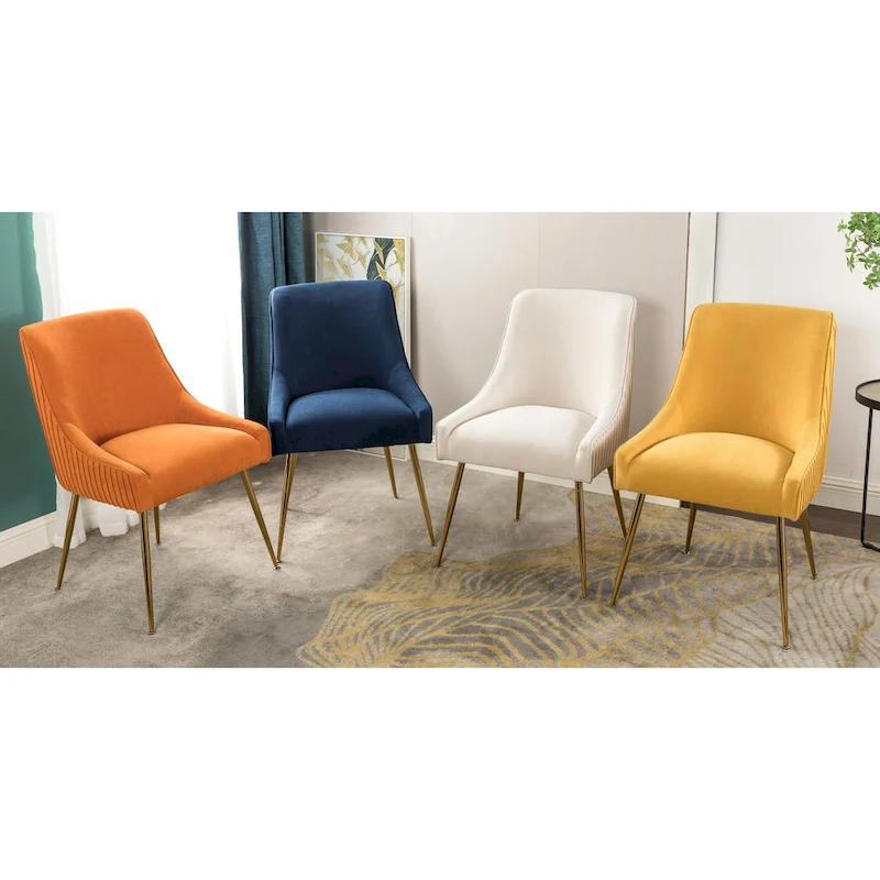 Mid Century Velvet Upholstered Dining Chair