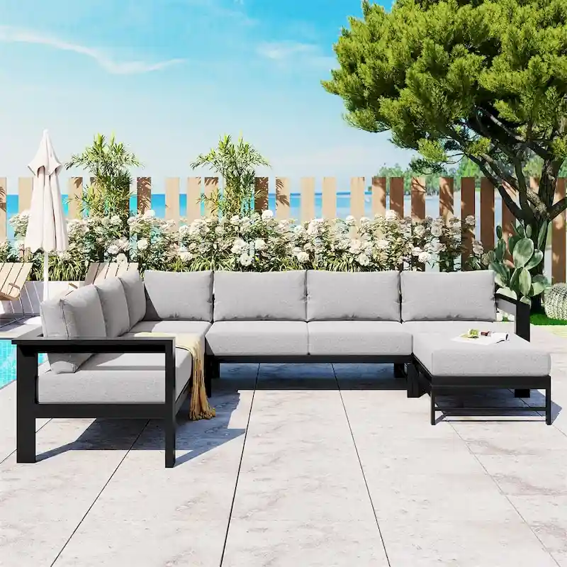 U-shaped Multi-person Outdoor Sofa Set for Gardens