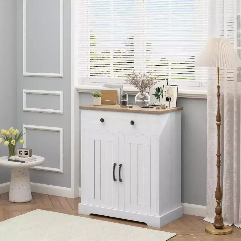 Modern Kitchen Storage Cabinet, Small Sideboard with Storage,Farmhouse Buffet Cabinet, Floor Sideboards Buffet for Kitchen, Living Room, Bathroom