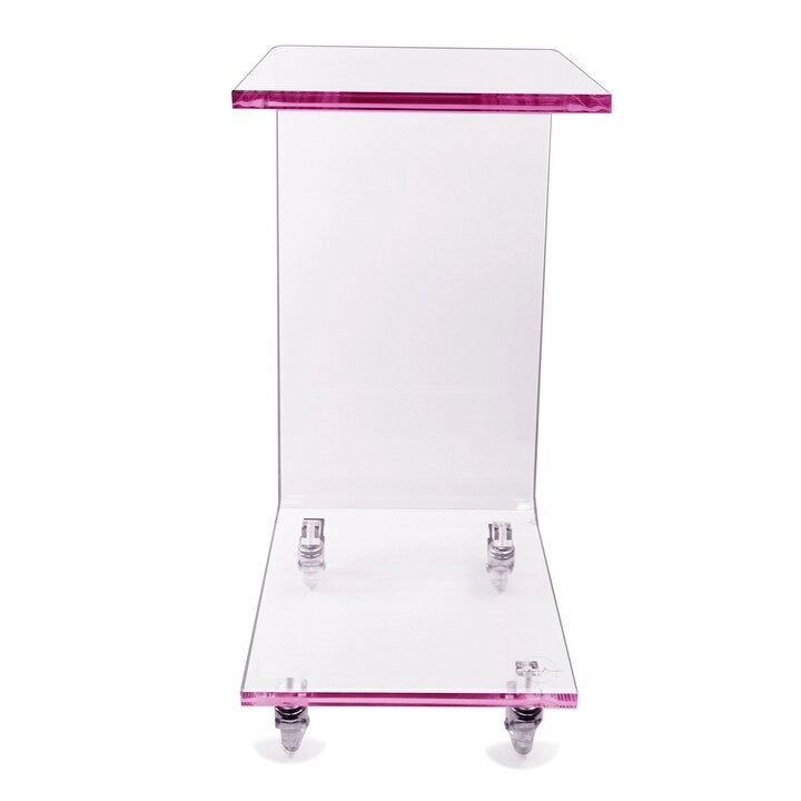 DesignStyles Acrylic C-Table w/Wheels
