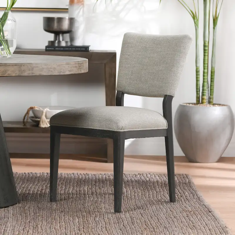 Sand / Beige & Blue Stripe / Grey Upholstered Dining Chair, Set of 2