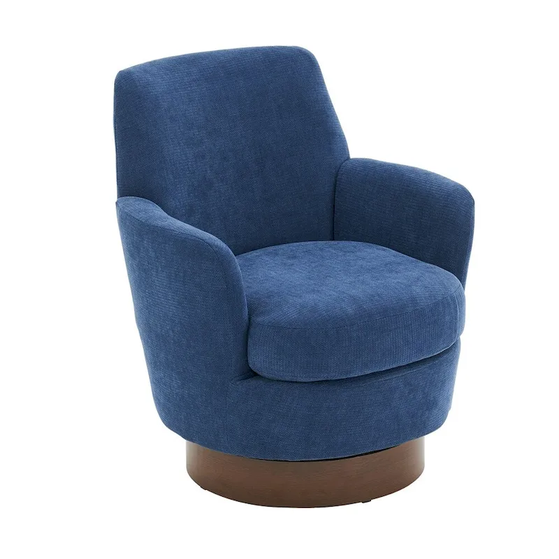 Swivel Round Accent Chairs Armchair with Stainless Steel Base