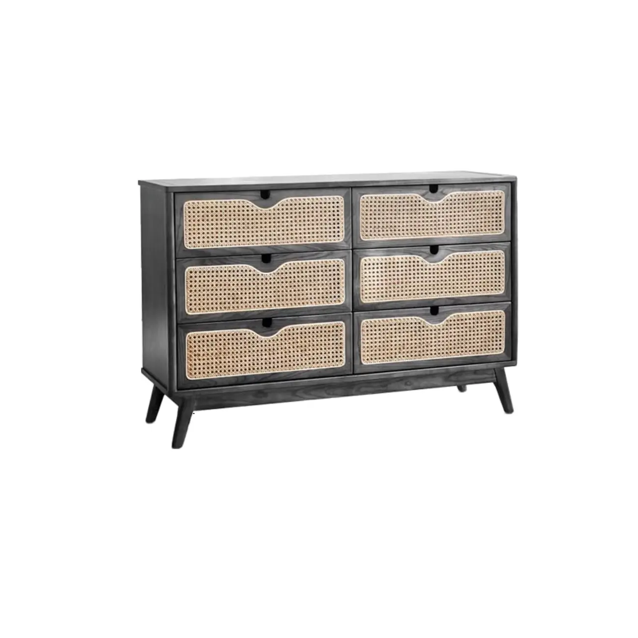 Tropical Natural Woven Double Layer Chest with 6-Drawers
