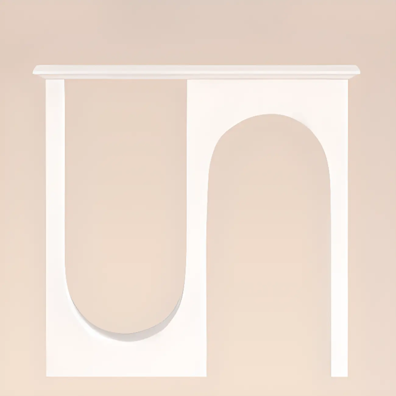 Modern Narrow Wooden Console Table with Arched Base