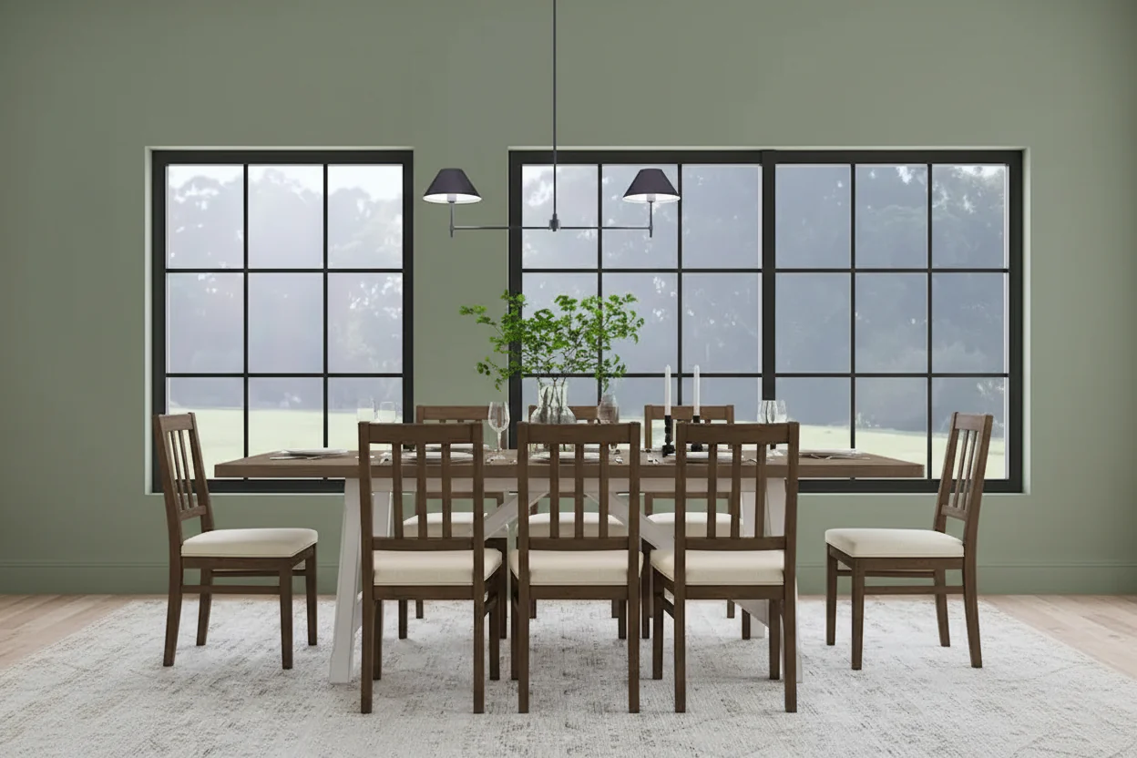 White Wood Rectangular Dining Table - 90 x 30 x 42